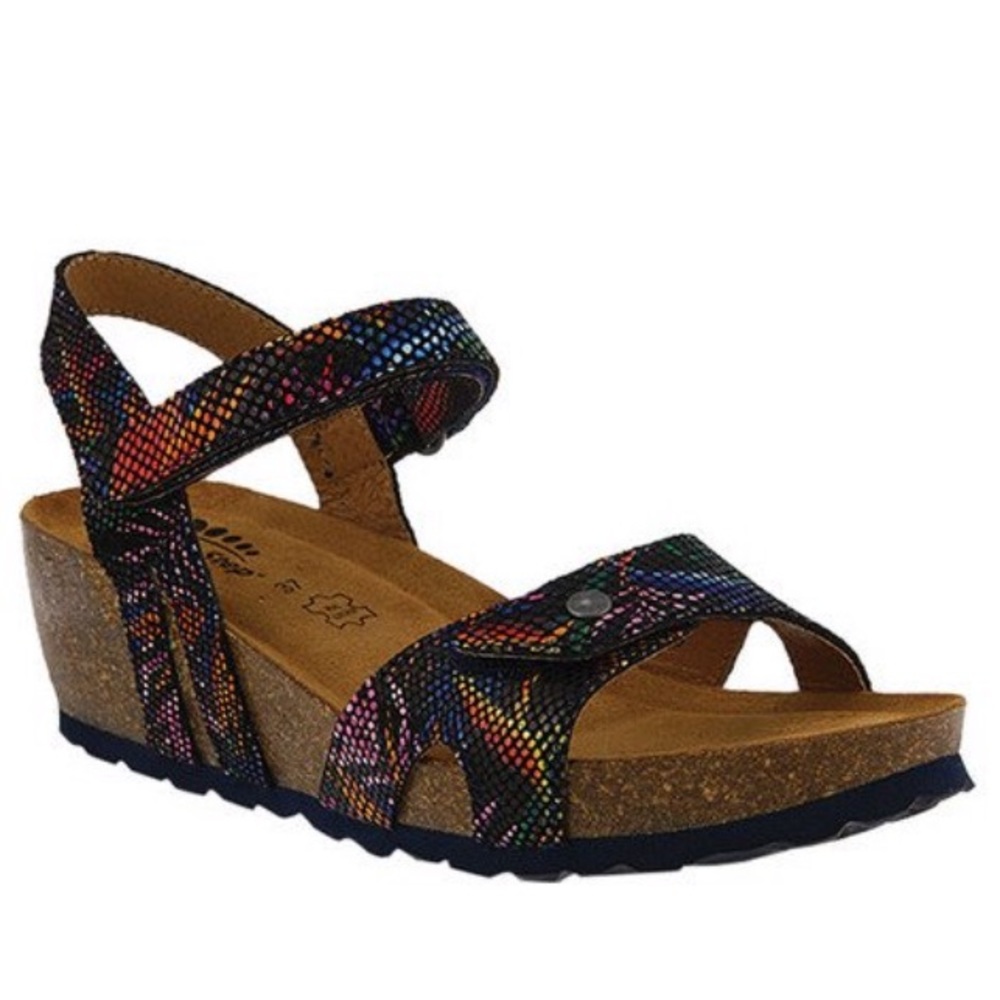 Like new Spring Step Charanga Wedge Sandals Multi color Leather